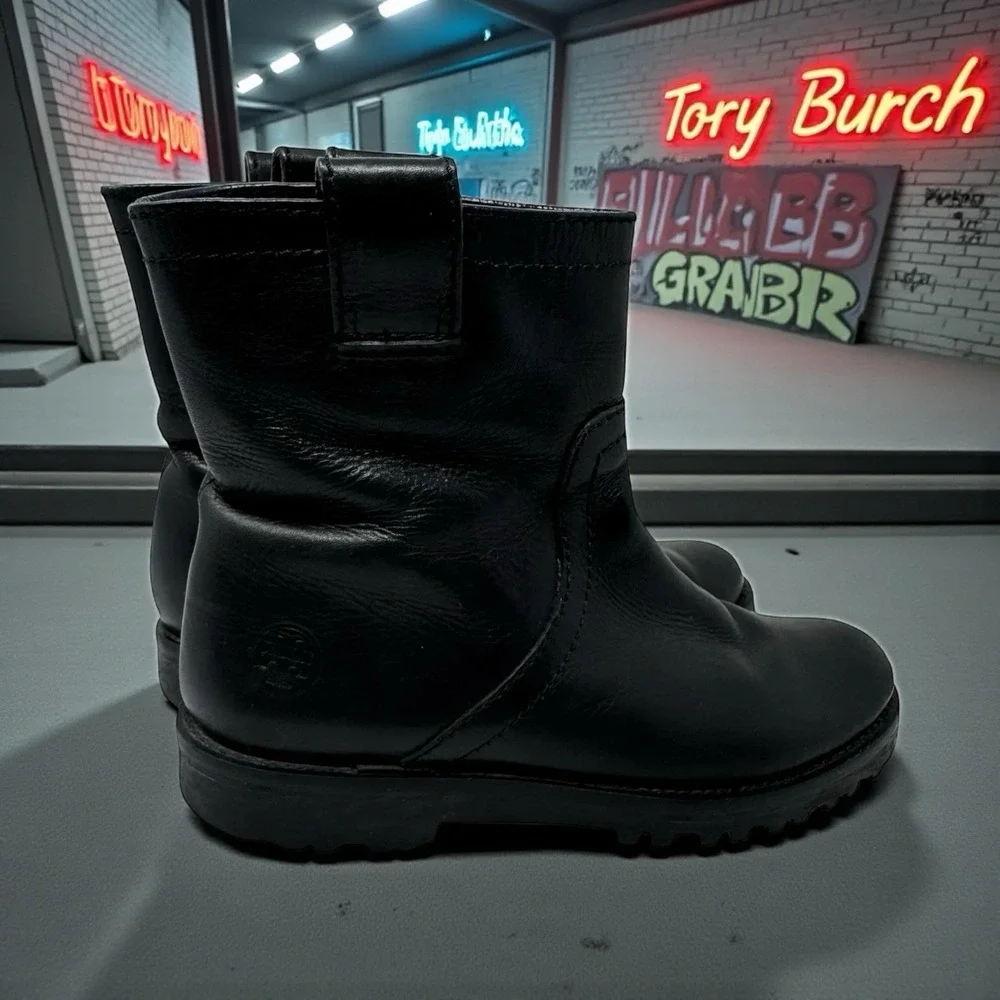 🖤Tory Burch 🤑Y2K Revival Platform‎ Chunky GrungeMoto Leather Boot 5.5